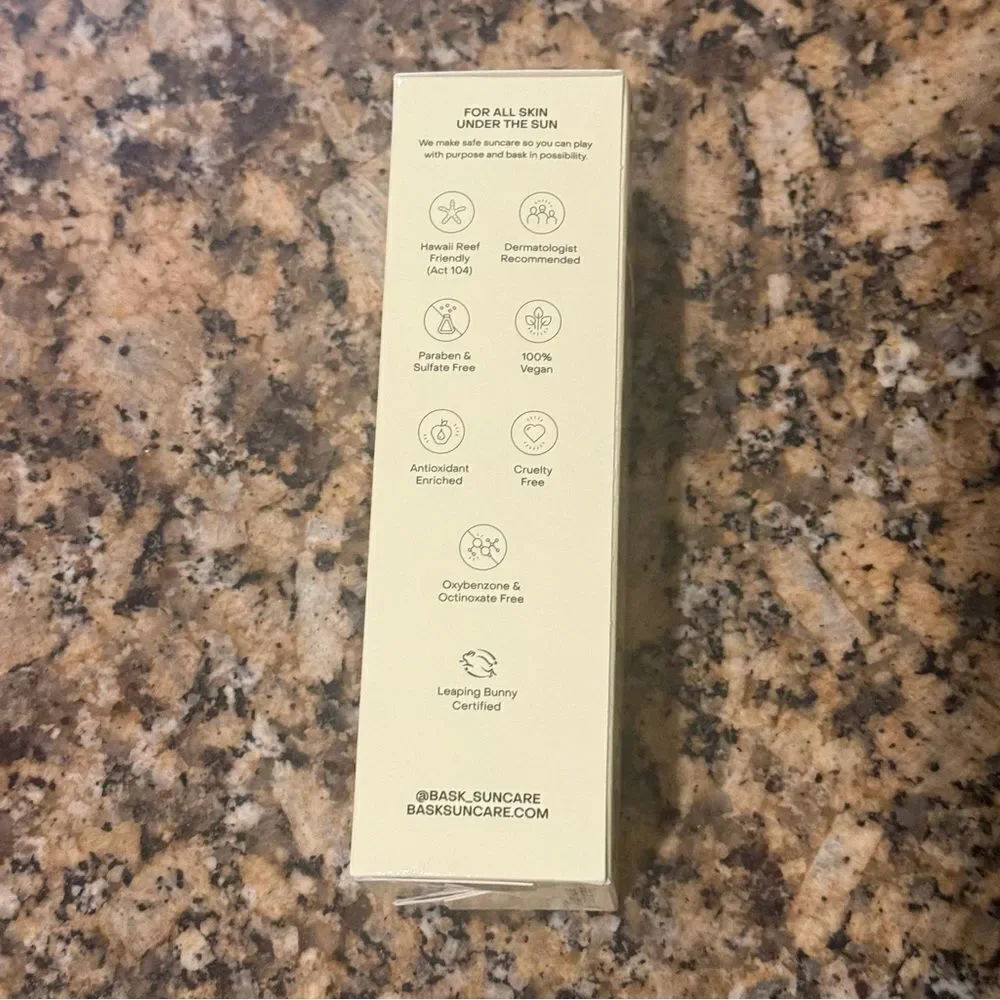 Bask Moisturizing SPF 30 Sunscreen Lotion 3.4oz Award Winning No White Cast NWT